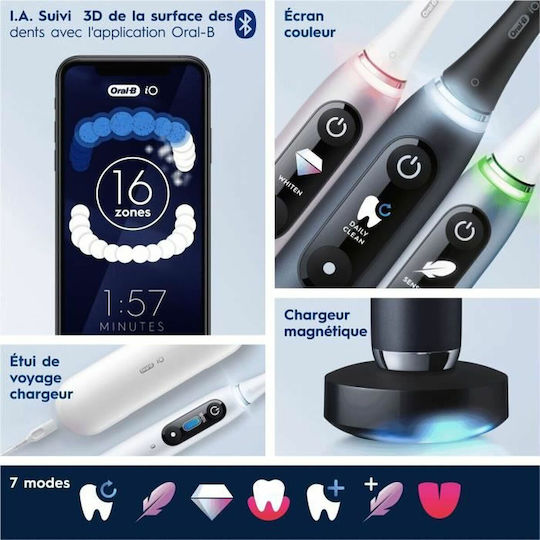 Oral-B iO Series 9 Electric Toothbrush with Timer, Pressure Sensor, and Travel Case Black