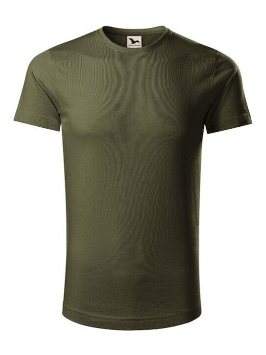 Malfini Ανδρικό Διαφημιστικό T-shirt Κοντομάνικο σε Καφέ Χρώμα