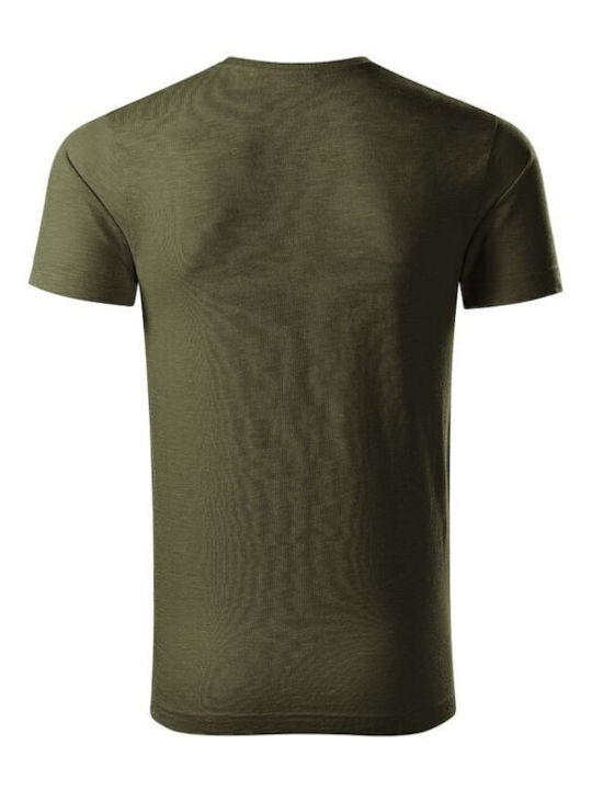 Malfini Ανδρικό Διαφημιστικό T-shirt Κοντομάνικο σε Καφέ Χρώμα