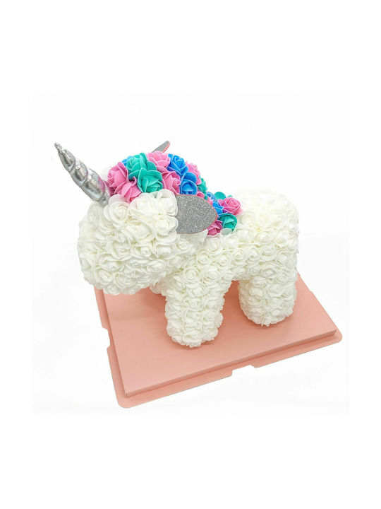 Unicorn from Artificial Roses White 40cm in Box 1pcs