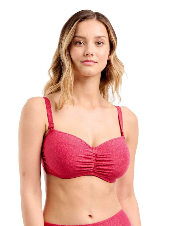 Sans Complexe Padded Underwire Strapless Bikini Fuchsia