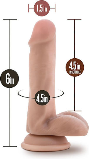 Dr. Skin Plus Posable Glass Dildo with Balls and Suction Cup Vanilla 15cm