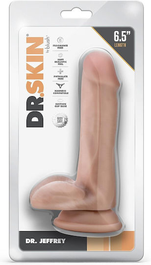 Dr. Skin Dr. Jeffrey Ρεαλιστικό Dildo με Όρχεις και Βεντούζα Flesh 17cm
