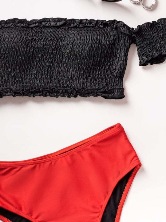 Set Bikini Sport-BH mit Abnehmbarer Verstärkung Hohe Taille