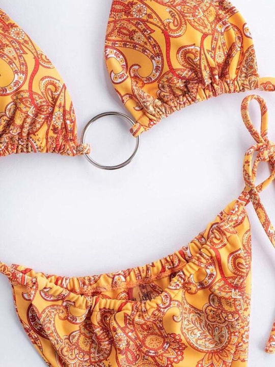 Set Bikini Dreieck mit Abnehmbarer Verstärkung & Brasilien Orange