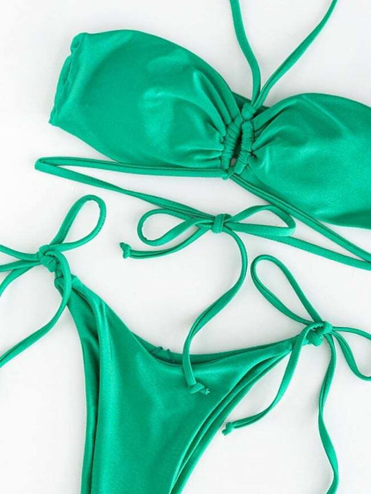 Set Bikini 3 Stücke mit Abnehmbare Verstärkung Grün