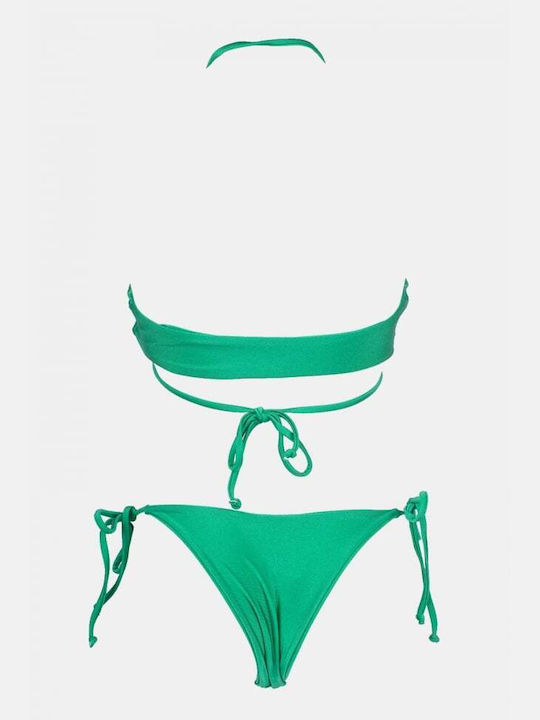 Set Bikini 3 Stücke mit Abnehmbare Verstärkung Grün