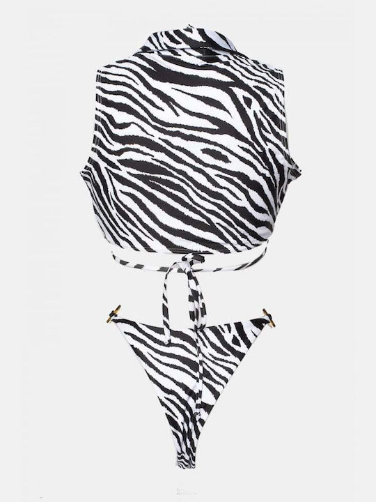Set Bikini Dreieck mit Abnehmbarer Verstärkung Animal Print