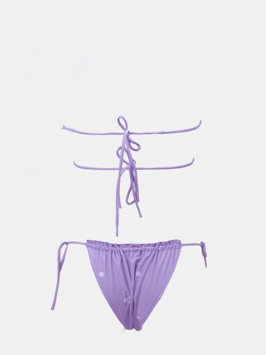 Set Bikini Brazil Πουά Λιλά