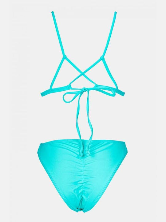 Bikini-Set Dreieck mit Abnehmbarer Verstärkung & Brasilien Türkis