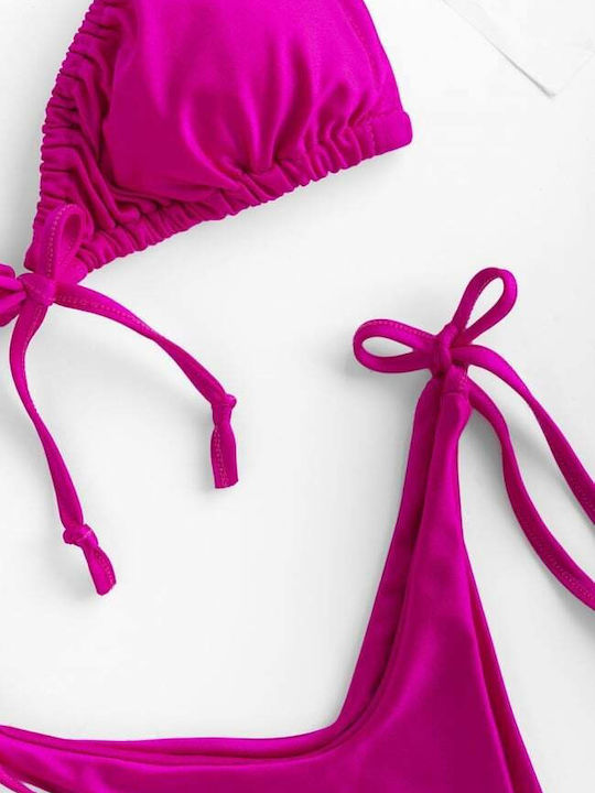 Set Bikini Τριγωνάκι & Brazil Ψηλόμεσο Φούξια