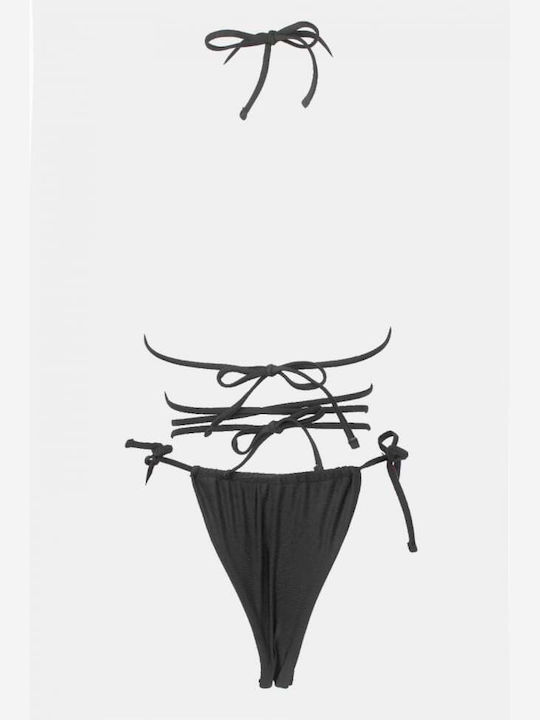 Bikini Set Triangle with Removable Padding and Brazil Bottom Black