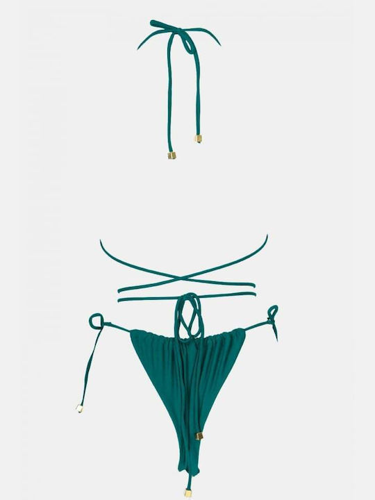 Set Bikini Dreieck mit Abnehmbarer Verstärkung Petrol
