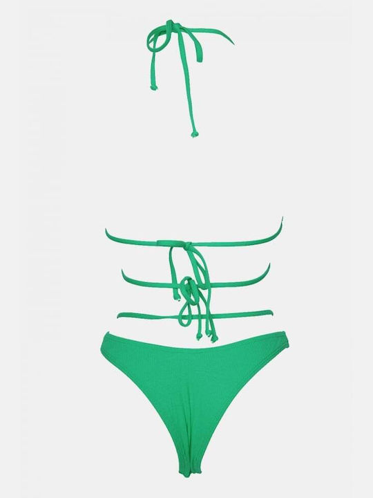 Set Bikini Triunghi Cu Burete Detașabil Verde