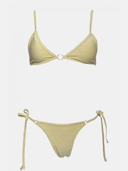 Bikini Set Triangle With Removable Padding & Brazil Gold