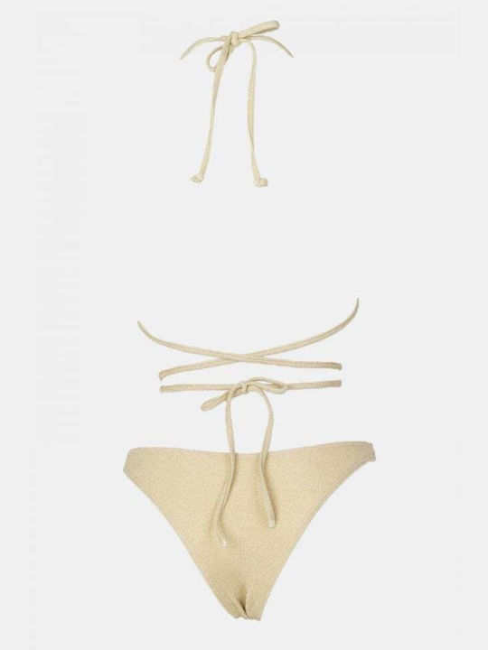 Set Bikini Set De Bikini Triunghi Cu Burete Detașabil Bej