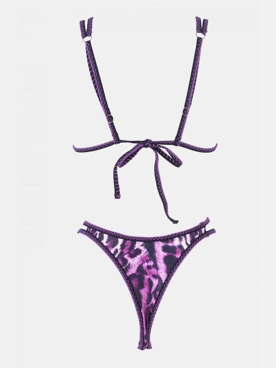 Set Bikini Dreieck mit Abnehmbarer Verstärkung & Brasilien Tierdruck