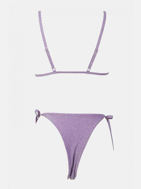 Bikini-Set Dreieck mit Abnehmbarer Verstärkung & Brasilien Flieder