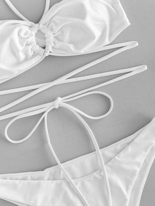 Set Bikini 3 Pieces with Removable Padding Brazil White