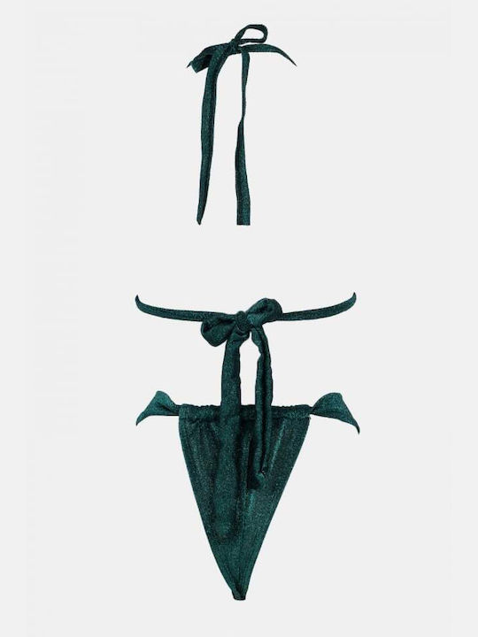 Set Bikini Triangle and Brazil High Waist Green