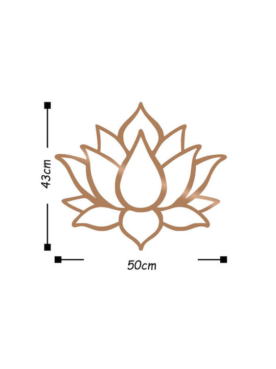 Wall Decor Lotus Copper Made of Metal 50x43cm 1-Copper