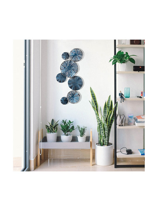 Wallxpert Κρεμαστό Διακοσμητικό Μπλε από Μέταλλο 79x35cm