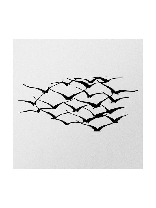 Декоративна Табела Birds Ръчно Изработена Черна От Метал 120x55см