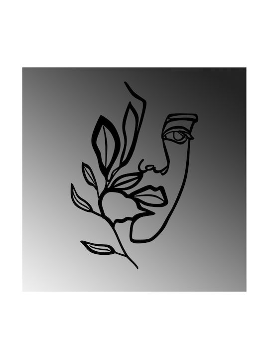 Wall Decor Silhouette Woman Black from Metal 46x46cm