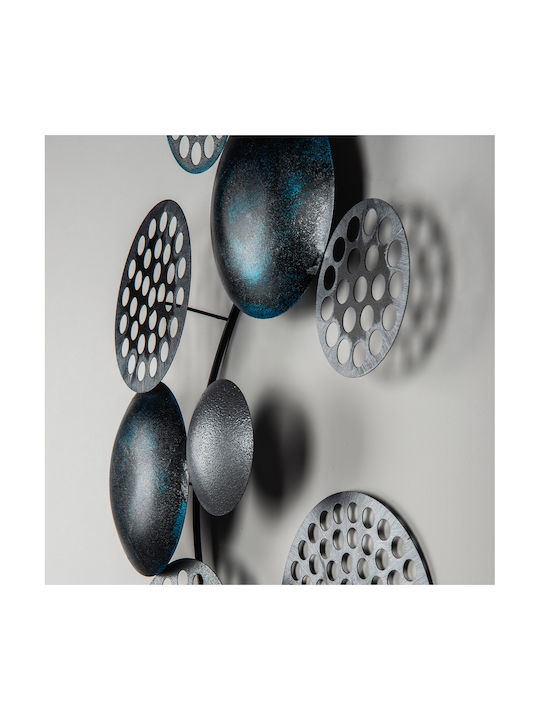 Geometric Wall Decor Element Bronte Navy Blue Made of Metal 90x8x42cm