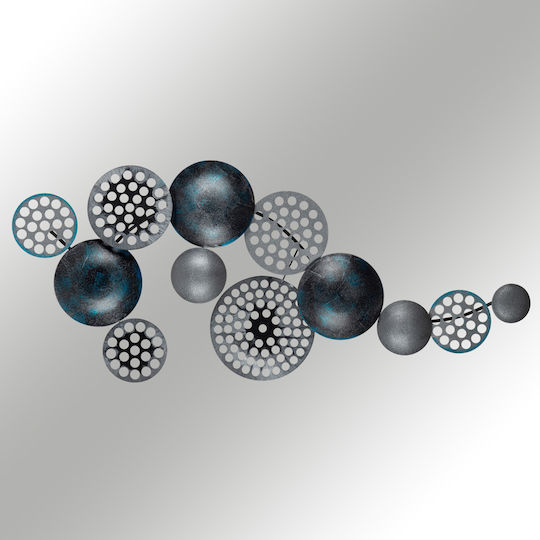 Wanddekoration Geometrisches Element Bronte Navy Blau aus Metall 90x8x42cm