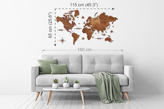 Handgefertigte Wanddekoration aus Holz 115x65cm
