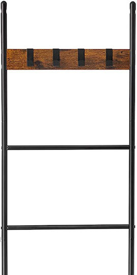 Vasagle Scară de Baie cu 4 Locuri De Perete ​44x160cm Negru