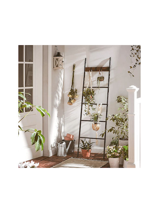 Vasagle Wall-Mounted Bathroom Ladder with 4 Positions ​44x160cm Black