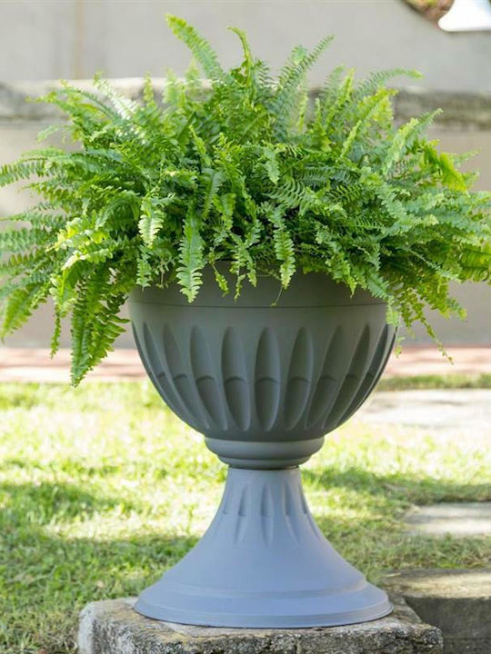 Bama Ghiveci Plastic Gri 25x25x26.5εκ.