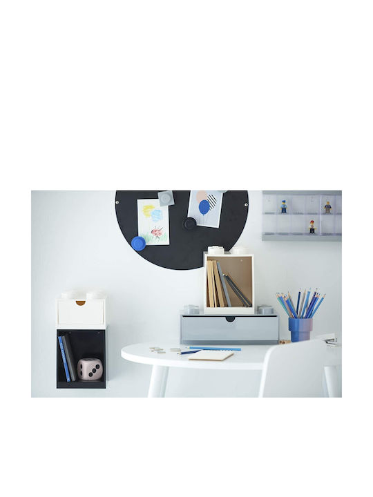 Room Copenhagen Παιδικό Καλάθι Αποθήκευσης από Πλαστικό Stackable Lego 4 Γκρι
