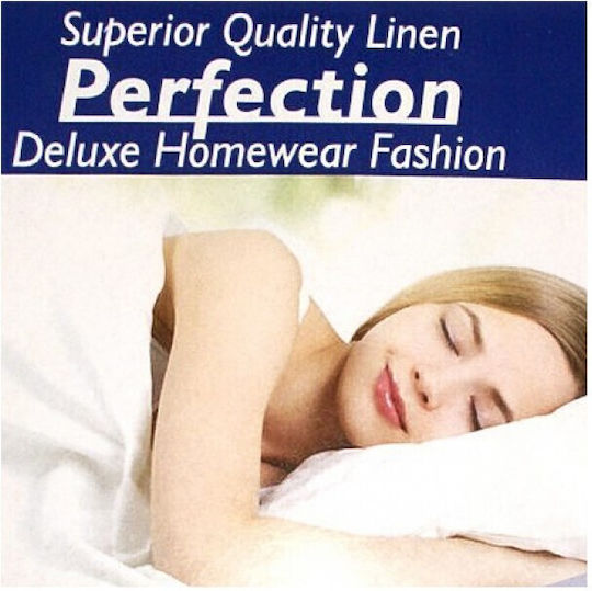 Cotton Linen Σετ Μαξιλαροθήκες Αδιάβροχες με Φάσα Λευκό 50x70εκ.