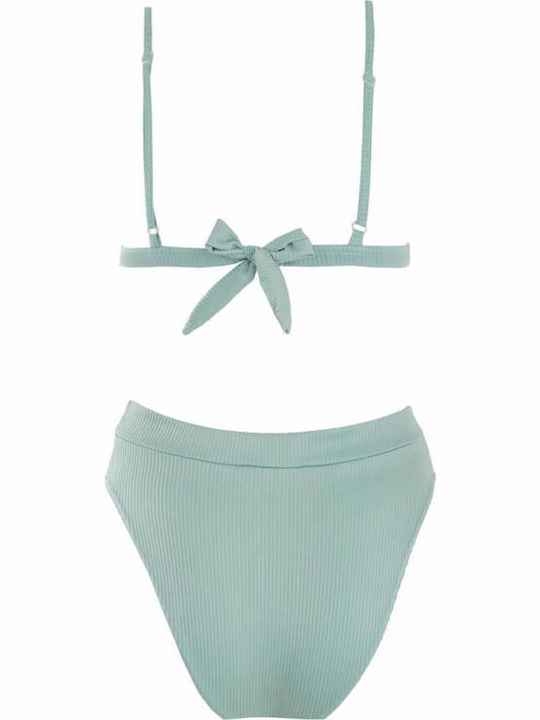 Gigi Set Bikini Τριγωνάκι Ψηλόμεσο Τιρκουάζ