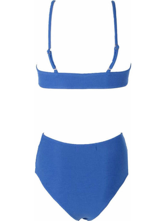 Gigi Bikini Set Sports Bra & Brazil High Waist Blue