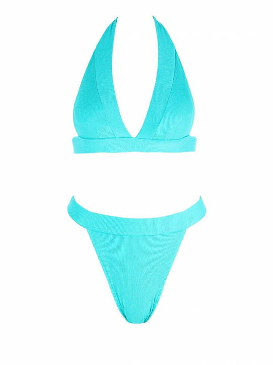 Luigi Padded Bikini Set Triangle Top & String Bottom Turquoise