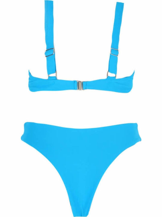 Gigi Set Bikini String Ψηλόμεσο Μπλε