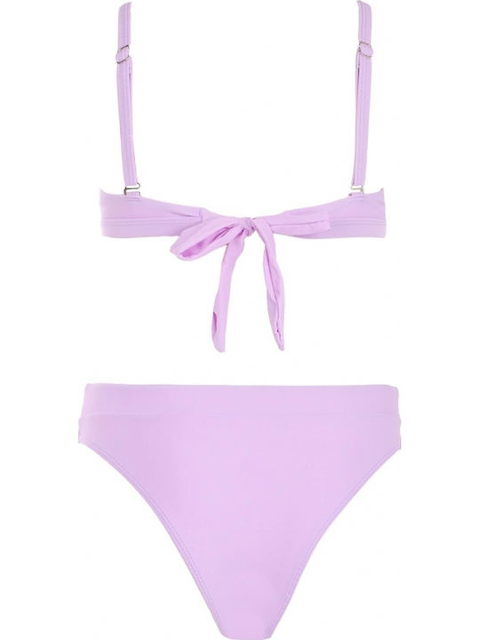 Gigi Set Bikini Τριγωνάκι & Brazil Ψηλόμεσο Λιλά