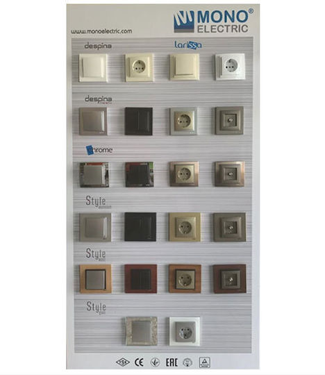 Mono Electric Switch Frame 5 Positions Horizontal Installation in Gray Color 500-005810164
