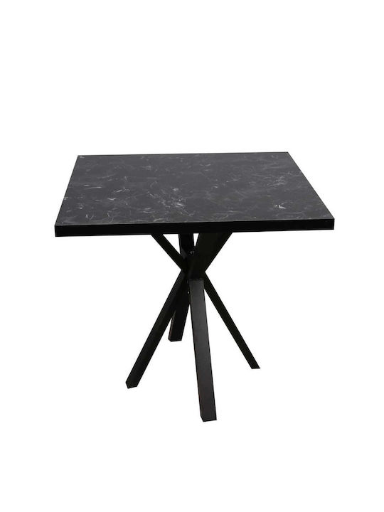 Table Kitchen Wooden Black 80x80x75cm