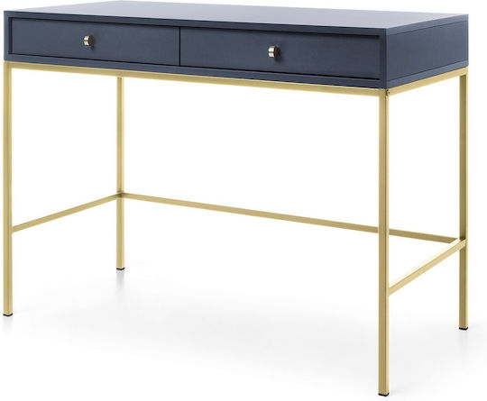 Mono Console Table in Wood & Metal Blue L103.5xW77.6xH50cm