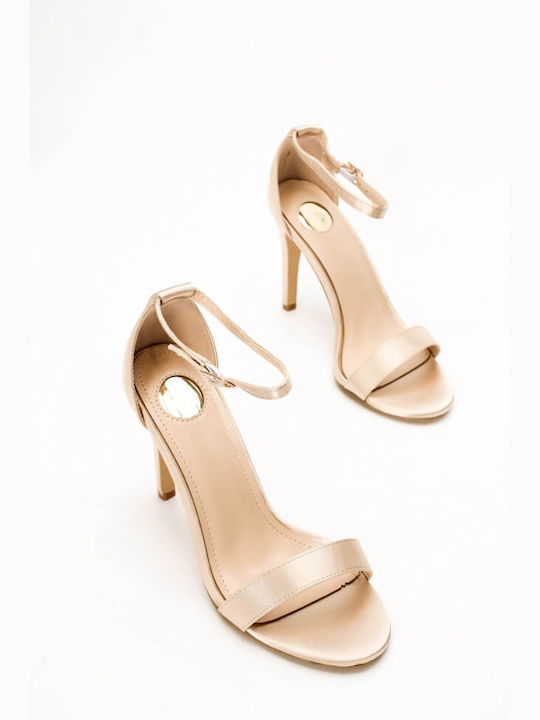 Luigi Damen Sandalen mit Chunky hohem Absatz in Gold Farbe