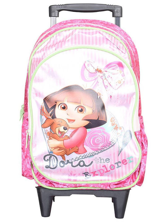 Sunce School Bag Trolley Elementary, Elementary Pink with Water Bottle Holder 16Liters