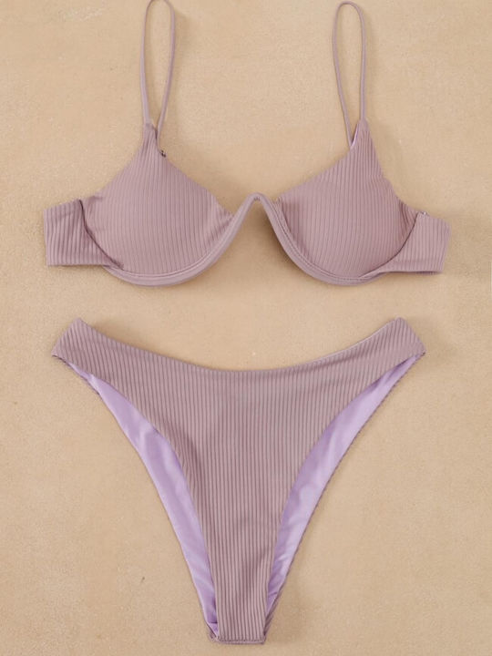 Luigi Bikini-Set Hohe Taille Rosa