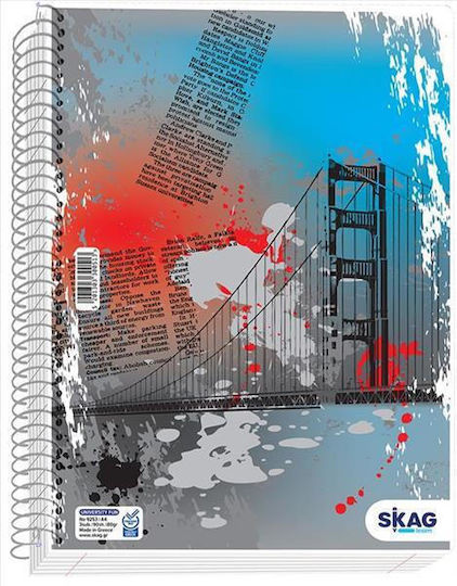 Skag Spiral Notebook Ruled A4 Multicolour 1pcs