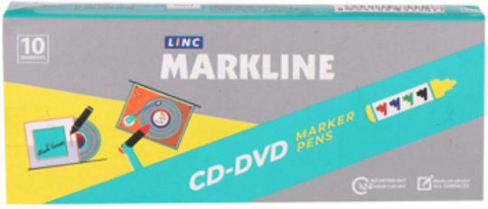 Linc Μαρκαδόροι για CD/DVD Κόκκινοι Σετ 10τμχ