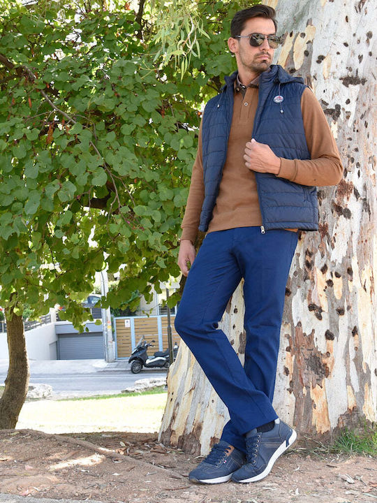 Men's Sleeveless Jacket in Blue Color BFAY293